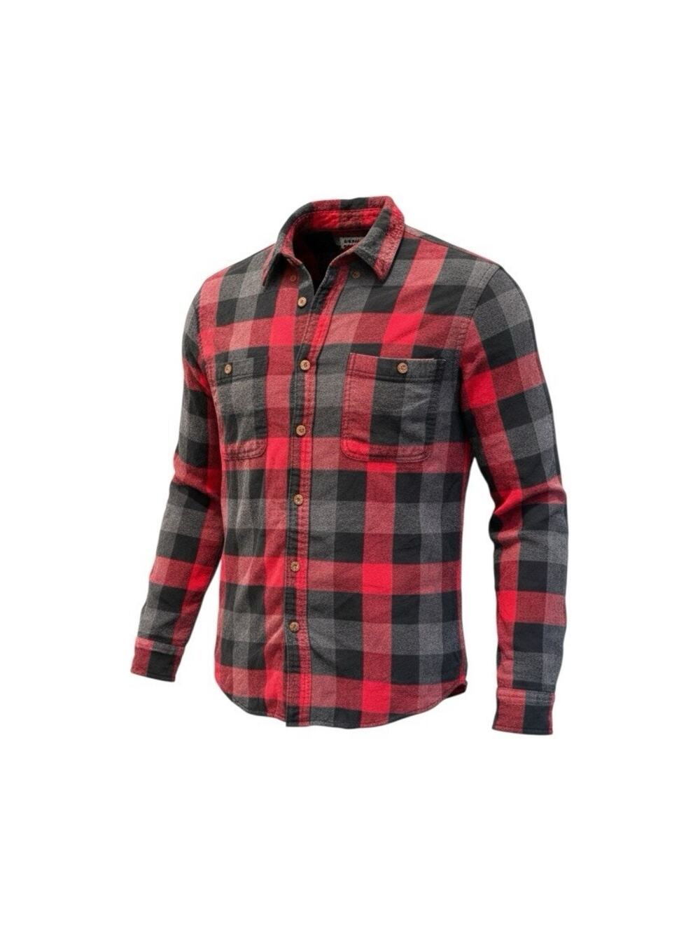 Boston Traders Flannel Shirt Men's Medium Red Black Plaid Pre-Owned